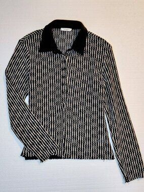 Rag&Bone Woven 3/4 Button Up Polo Shirt